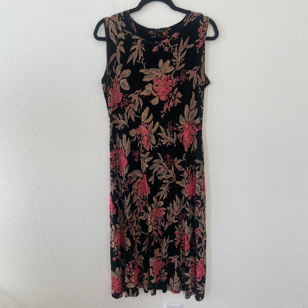 Vintage Floral Flower Hipster Hippie Artsy Boho Chic Picnic Party Midi Hip Dress